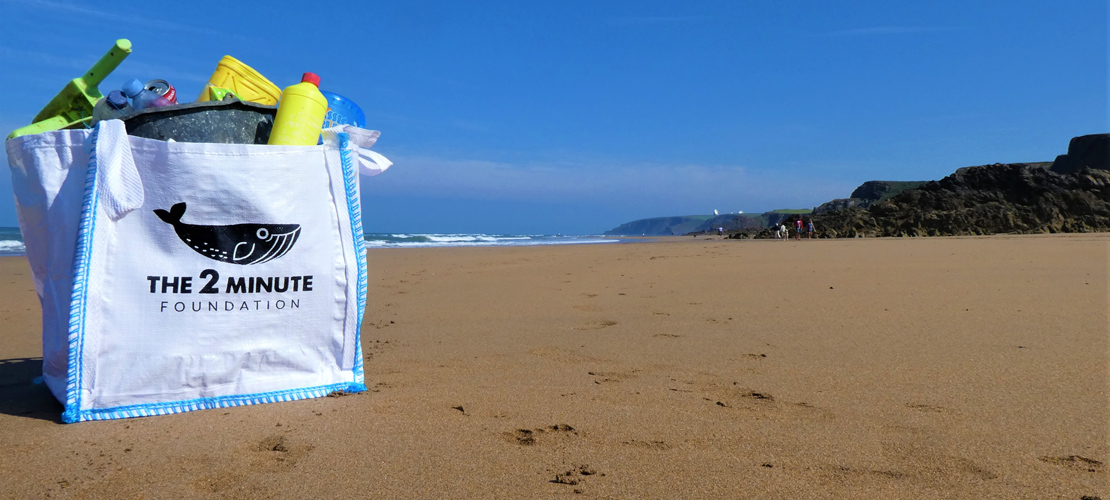 A huge bag of rubbish on the beach